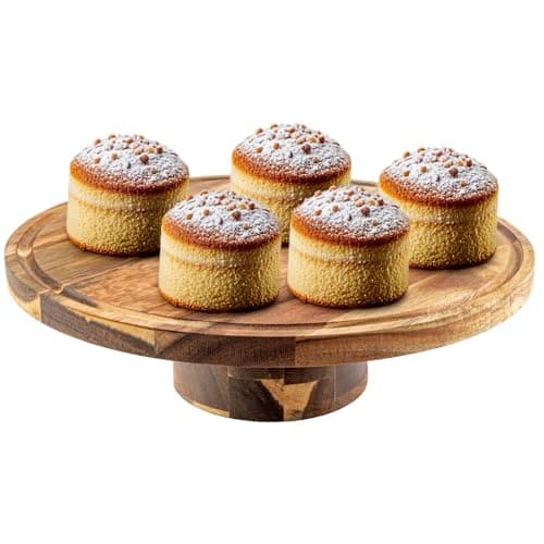 Wooden Cake Stand with Lid - 12in Cake Stand with Dome, Round 2-in-1 Dessert Table Display Set - Perfect for Parties, Weddings, Versatile Cake Plate with Acrylic Cake Dome Cover 6
