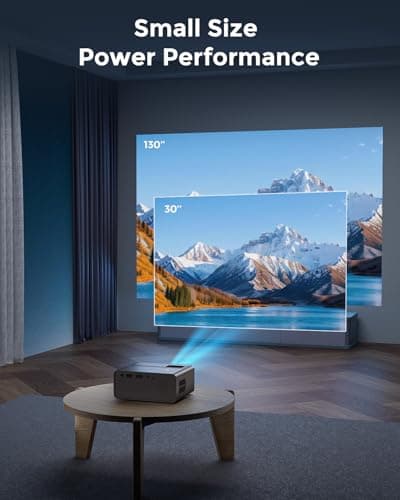 CiBest Mini Projector, 2025 Upgraded Full HD 1080P Support Video Projector, Portable Small Movie Projector, Compatible with iOS/Android/Windows/TV Stick/Box/USB/HDMI 6