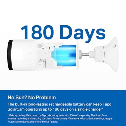 Tapo SolarCam 1080p Outdoor Wireless Security Camera - Battery Power with Solar, Person Detection, Subscription-Free Local Storage or Optional Cloud, Works with Alexa & Google Assistant, C402 KIT 7
