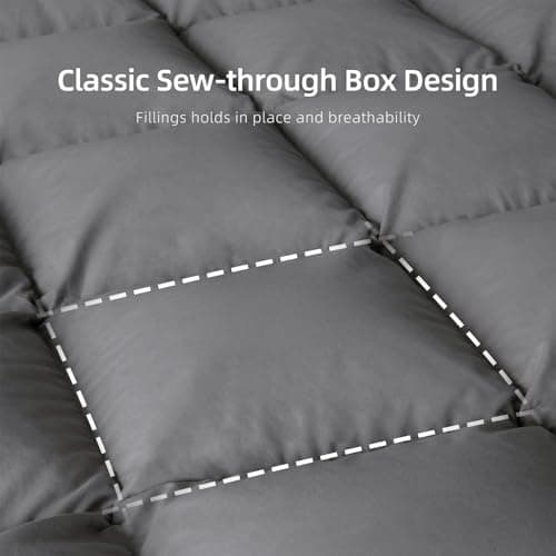 MAXICOZY Down Fiber Comforter Oversized King Size, Grey Down Fiber Comforter Fluffy Duvet Insert Oversized King Size, Ultra-Soft, Grey, Oversized King 120”X 98” 5