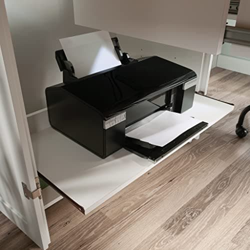 Sauder Miscellaneous Storage Craft & Sewing Armoire, L: 35.11" x W: 21.81" x H: 61.58", Glacier White finish 7