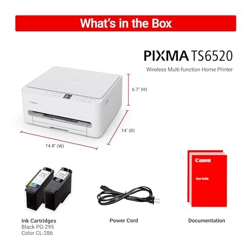 Canon PIXMA TS6520 Wireless Color Inkjet Printer Duplex Printing, White – Home Printer with Copier/Scanner, 1.42” OLED Display, Intuitive Control Panel, Compact Design 9