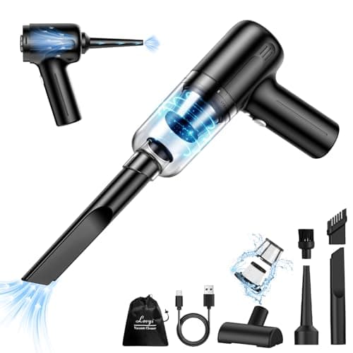Lovyi Mini Car Vacuum Cleaner, Handheld Vacuum Cordless,2 in 1 Rechargeable Vacuum Cleaner & Blower,Small Car Vacuum with 6000Pa Suction Power,Air Duster Hand Held Vacuum,Portable Vacuum for Car Home