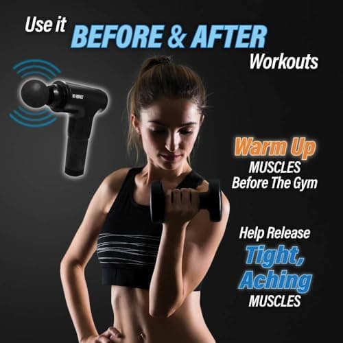 HY Impact Cordless Muscle Massager – Professional Massage Gun with Four Interchangeable Massaging Heads, Portable and Lightweight, Six Intensity Speeds Gives Fast Recovery from Fatigue and Soreness 7