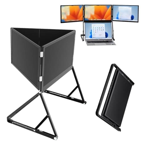 15.6”Laptop Tri-Fold Monitor, 1080p Fhd Portable Laptop Screen Extender, Type-C/HDMI/USB-C Plug-Play Extended Screen with 360° Rotation Acjustable Viewing Angles, Compatible with Windows and Macos