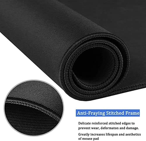 Mouse Pad, Large Gaming Mouse Pad with Double Stitched Edges, 14.9 x 11.7 inches Premium-Textured & Waterproof Mousepad, Nonslip Natural Rubber Base Mouse pad for Laptop,Computer, Office, Black 5