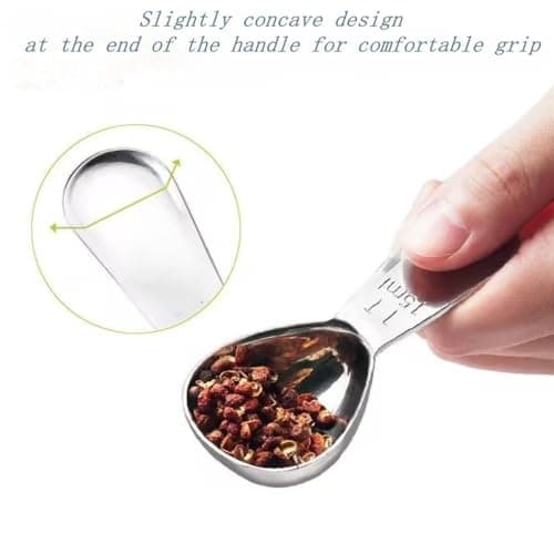CoaGu Short Handle Coffee Scoop 15ml (1 Tbsp) - Stainless Steel Measuring Spoon for Ground Coffee, Spices & Protein Powder - Compact Design Fits Small Jars, Dishwasher Safe & Rust-Resistant 6