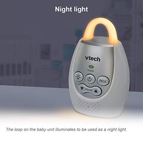 VTech Communications DM221 Audio Baby Monitor with up to 1,000 ft of Range, Vibrating Sound-Alert, Talk Back Intercom & Night Light Loop, White/Silver 6