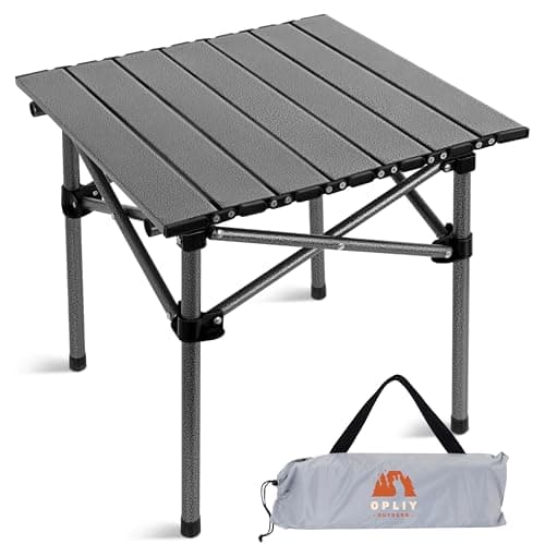 Opliy Folding Camping Table,Portable Table for 1-2 Persons -Collapsible Table Lightweight with Carry Bag for Camping, Hiking, Picnics, BBQs, Beach Trips & Tailgating(16.5 inch).