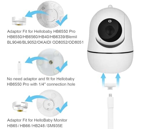 67" Adjustable Height Baby Monitor Floor Stand Holder for HelloBaby,Infant Optics DXR-8 Pro,Nanit Pro & Flex Stand,Eufy,Motorola,Owlet,Momcozy Baby Monitor Stand,Also for Cameras with 1/4 Screw Mount 5