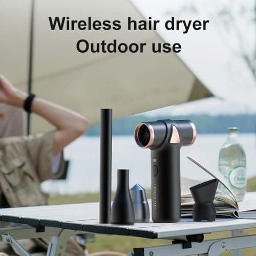 Concare Cordless Hair Dryer No Hot Air, Mini Blow Dryer, Aluminum Air Duster Keyboard Cleaner for Computer Keyboard Electronics Cleaning, Outdoor Hiking, Camping, Air Cushion Inflation 9