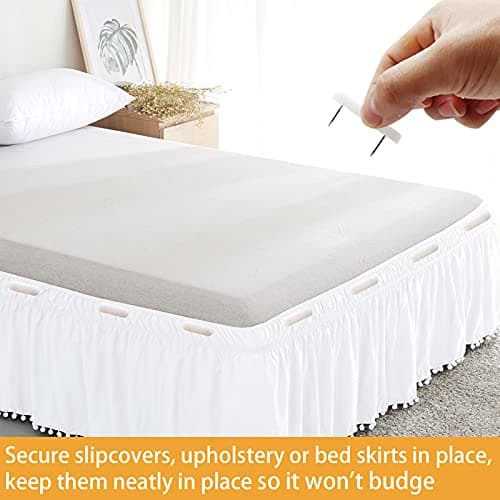 30-Piece Bed Skirt Pins or Holders - Plastic Head Double Bed Skirt Holding Pins for Upholstery, Slipcovers and Bedskirts 5
