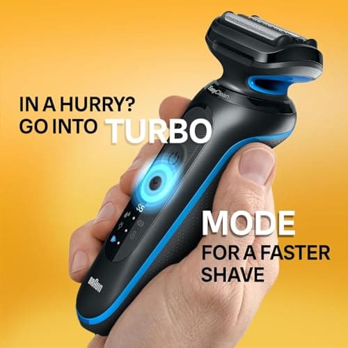 Braun Electric Shaver for Men, Series 5 5118s, Waterproof, Wet & Dry Shave, Turbo Shaving Mode, Foil Shaver with Precision Trimmer, Battery Powered, 50 Minute Battery Runtime 6