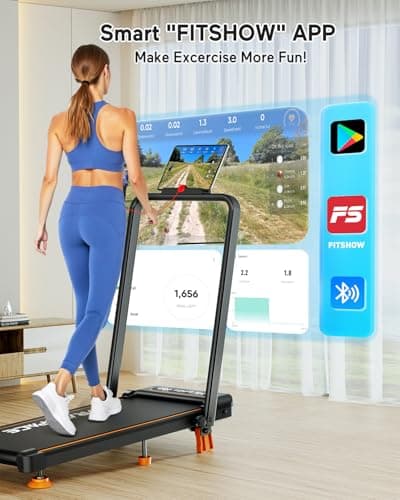 2025 Upgrade Walking Pad Treadmill with 8% Incline & Handle Bar, 3.5HP Portable Treadmill for Home Small, Under Desk Compact Walking Pad 300+lb Capacity, Shock Absorption, 0.6-6mph, Remote, Smart App 8