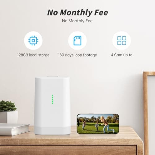 Recmoment Security Cameras Wireless Outdoor,No Subscription,2 Cam-Kit,Support 2.4G & 5G WiFi Router,Home Security System with 2K Night Vision,Supports 128GB Local Storage,PIR Alerts (White 2+) 2