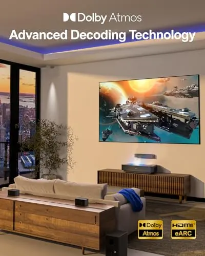 ULTIMEA 5.1 Sound Bar with Dolby Atmos, 410W Surround Sound System for TV, 3D Sound Bars for Smart TV with Subwoofer, Adjustable Surround and Bass, Home Audio Soundbars for TV, HDMI eARC, Poseidon D60 6