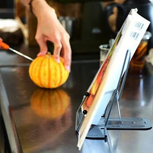 Zyners Metal Book Stand for Desk, Adjustable Reading Rack, Desk Book Holder for Reading Hands Free(Black) 6