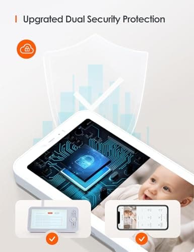 Yeluor 2K Baby Monitor, Baby Monitor with Camera and Audio, 5" Color Display, Infrared Night Vision, 2-Way Talk, Temperature & Sound Alarm, Cry & Motion Detection, Free Phone App 7
