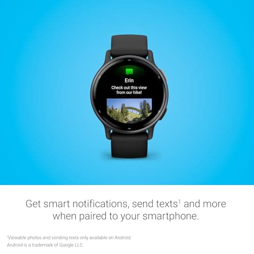 Garmin Vívoactive 5, Health and Fitness GPS Smartwatch, AMOLED Display, Up to 11 Days of Battery, Slate Aluminum Bezel with Black Case and Silicone Band 6