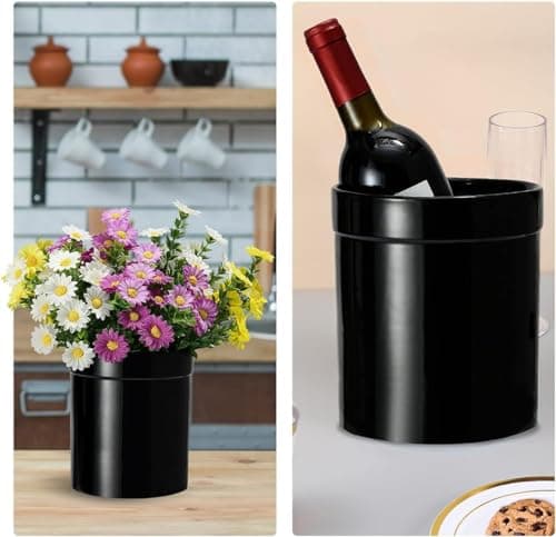 MEIGUI Ceramic Kitchen Utensil Holder, Utensil Crock Large Utensils Holder for Kitchen Decor, Cooking Tool Utensils Caddy for Countertop, Pure Black 5