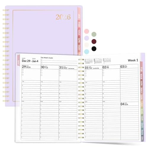 Appointment Book 2026 Planner, Forvencer Daily Weekly & Monthly Calendar Planner (Jan 2026-Dec 2026), 8.5"x11", Hourly Agenda Book, 30 Minute Increments, Flexible Cover, Organizer Notebook, A4, Purple
