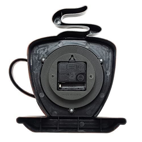 Park Madison Coffee Cappuccino Cup 10 Inch Quality Quartz Battery Operated 3-D Easy to Read Home/Office/Kitchen/Classroom/School Clock Classic Movement 5