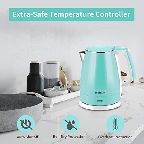 Electric Kettle(BPA Free), Double Wall Water Boiler Heater, Stainless Steel Interior, Cool Touch Coffee Pot & Tea Kettle, Auto Shut-Off and Boil-Dry Protection, 1.5L, 2 Year Warranty 6