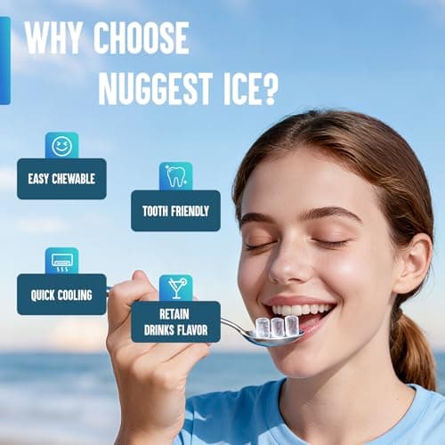 INOVIVA Nugget Ice Maker Countertop – 6 Mins Fast Ice Production, FLASHCHILL™, 26.5 LBS/Day, Self-Cleaning, Compact Portable Design, Ideal for Home, Office & Parties 6