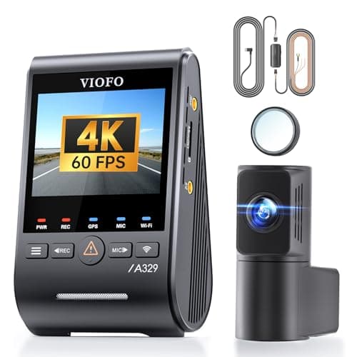 【Bundle: A329S 2CH+HK6+8PCS Full Set Fuse】 VIOFO A329S 4K 60FPS Dash Cam Front and Rear, 4K+2K Dual Dash Camera for Cars, Power Saving Parking Mode, Wi-Fi 6 App Control, Dual STARVIS 2 Sensors