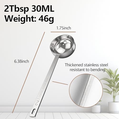 Generic 2 Tablespoon Stainless Steel Coffee Scoop - Perfect Measuring Spoon for Ground Coffee, Espresso - Durable Serving Utensil (30ml), Silver, BD-003 6