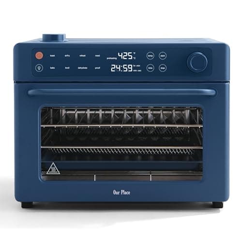 Our Place Wonder Oven Pro | 8-in-1 Digital Air Fryer & Countertop Oven with Basket, Rack, Pan & Tray | 3-Rack, 32 QT - Air Fry, Toast, Roast, Bake, Reheat, Broil, Proof & Dehydrate | Blue Salt