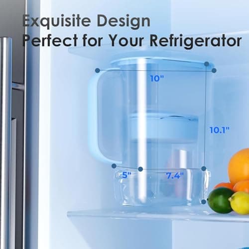 Waterdrop Alkaline Lucid 10-Cup Large Water Filter Pitcher with 1 Filter, Healthy, Improved Coffee Taste, Clean & Toxin-Free Mineralized Alkaline Water (100 Gallons), Up to PH 9.5, BPA Free, Blue 9