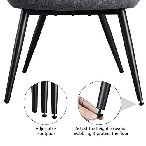 Yaheetech Accent Chair, Modern and Elegant Armchair, Linen Fabric Vanity Chair with Mental Legs and High Back for Living Room Bedroom Office Waiting Room, Grey 6