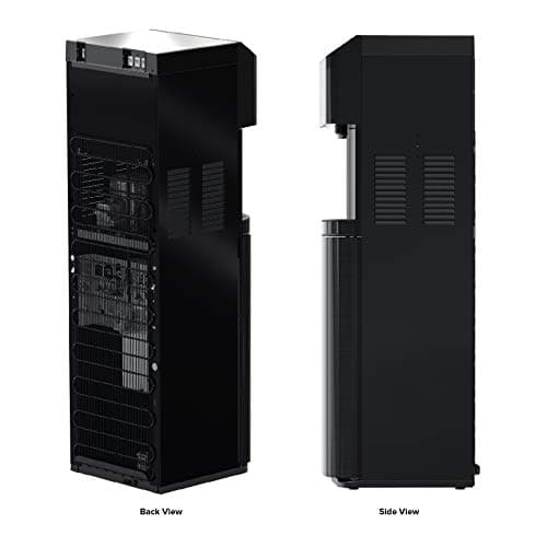 Brio Moderna UV Self Cleaning Bottleless Water Cooler Dispenser with Filtration – Adjustable Temperature – Digital Clock – LED Nightlight – Tri Temp Hot, Cold, and Room, Black Stainless Steel 5