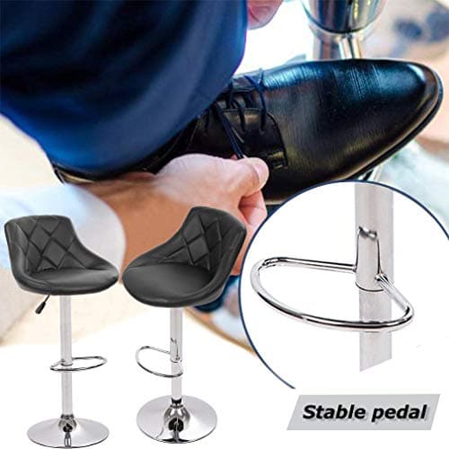 BestOffice Counter Height Bar Stools Set of 2 Bar Stools Swivel Stool Height Adjustable Bar Chairs with Back PU Leather Swivel Bar Stool Kitchen Counter Stools Dining Chairs 7
