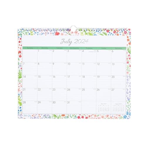 Blue Sky 2024-2025 Academic Year Monthly Wall Calendar, 15' x 12', Wirebound, Ditsy Dapple Light (148669-A25)