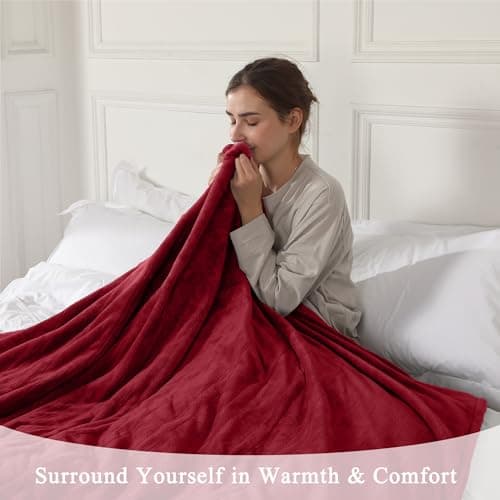 COZYTY Electric Blanket Full Size, Super Soft Cozy Upgraded Flannel Heated Blanket with 6 Heating Levels & 1-10 Hours Auto Off, Heating Blanket for Home Office, Machine Washable, 72" x 84", Burgundy 7