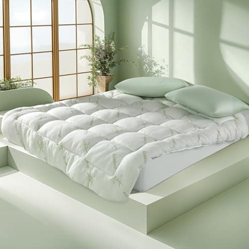 Shilucheng King Mattress Topper, Extra Thick Down Alternative Fill, Soft Mattress pad for Back Pain, Bed Mattress Topper with 8-21" Deep Pocket(78"x80")