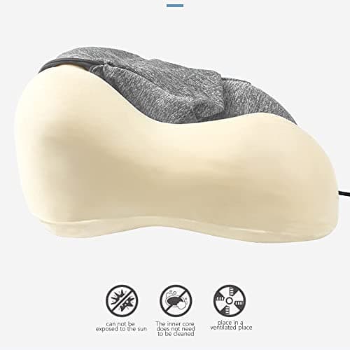 YIRFEIKRER Travel Pillow, Hooded Neck Pillow and Neck Support Pillow Made of Memory Foam, for Sleep Rest, Airplane, Car, Family and Travel Use(Grey) 8