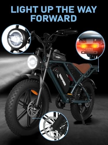 DEEPOWER Electric Bike for Adults,1500W Peak Motor 30MPH Electric Dirt Bike,Dual Suspension Ebikes for Adults, 20" Fat Tire E Bike with 624Wh 40 Miles Battery,UL2849 Tested 5