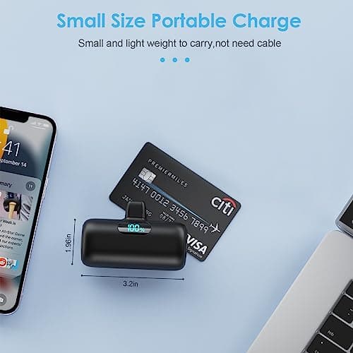 Small Portable Charger for iPhone 5000mAh, PD Fast Charging Power Bank,Mini Battery Pack Portable Phone Charger Travel Essentials for iPhone 14/14 Pro Max/13/13 Pro/12 Pro/11/XS/XR/X/8/7/6/SE Series 5