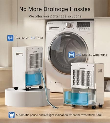1500 Sq. Ft Dehumidifiers for Home, 30 Pints dehumidifier for Basement with drain hose,Smart APP control, 1.6L Tank,24H Timer,Intelligent Humidity Control,Ideal for Bedroom,Bathroom & RV 6