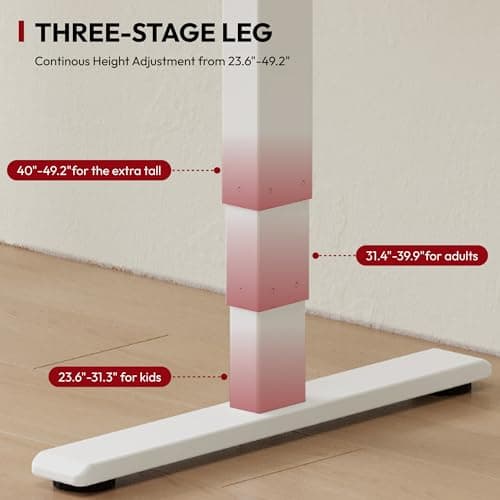 Standing Desk with Dual Motor, 3-Stage Lifting Column, Handset with 3 Preset and Sit-Stand Reminder - 60 inch Whole Piece Real Bamboo Desk/White Frame, Height Adjustable Desk for Home and Office 7