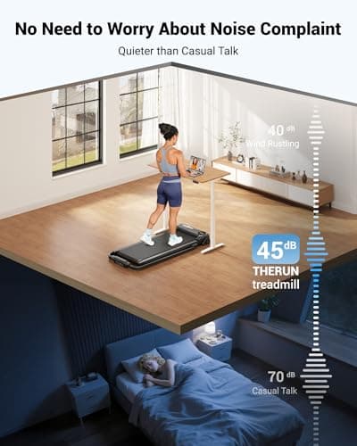 THERUN Walking Pad, 2 in 1 Foldable Treadmills for Home, 2.5HP Under Desk with Handle Bar, 16" Widened Running Belt, with Remote Control 7