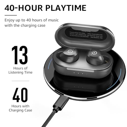 TOZO NC9 Hybrid Active Noise Cancelling Wireless Earbuds, in Ear Headphones IPX6 Waterproof Bluetooth 5.3 Stereo Earphones, Immersive Sound Premium Deep Bass Headset Matte Black. 5