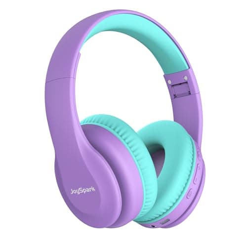 JoySpark Kids Bluetooth Headphones, Lightweight Wireless Headphones for Kids, 85/94dB Volume Limited, 60 Hours Playtime, Bluetooth 5.3, Over-Ear Toddler Headsets with Built-in Mic-Purple