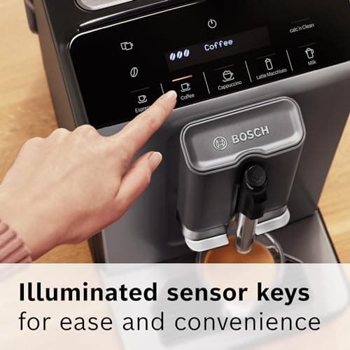 Bosch TIU20508 300 Series Fully Automatic Espresso Machine with Milk Express (in-cup frother), LCD + Touch Control Panel, Cup Warmer, OneTouch Milk-based Beverages and 5 Beverage Options, Dark Silver 11