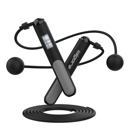 Jump Rope,Ropeless jump ropes weighted with counter for fitness,Home, Indoor or Outdoor exercise use,Workout,Crossfit,Gym,Cordless jump rope for Women,Men, Adults, Kids