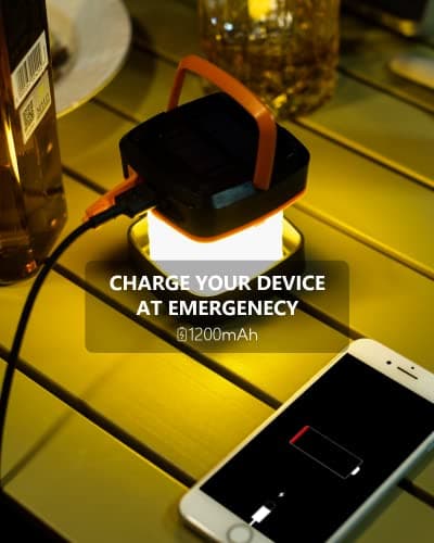 Lumopal Collapsible Solar Camping Light - Rechargeable LED Portable USB Solar Lamp, IP54 Waterproof for Backpacking, Emergency Charger 7