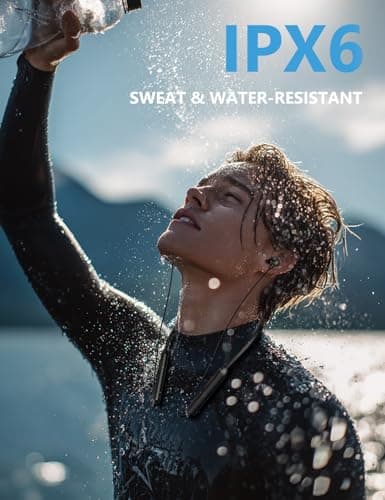 Active Noise Cancelling Headphones, Wireless In Ear Neckband Bluetooth Headphones with 3 AI Mics ENC, 60Hrs Playtime, V5.3 Magnetic Earbuds, Multipoint Connection Earphones for Work/Travel/Home/Office 6